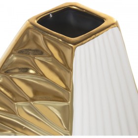 Vaso Alexandra House Living Bianco Dorato Ceramica 8 x 18 x 26 cm