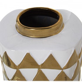 Vaso Alexandra House Living Bianco Dorato Ceramica 16 x 12 x 21 cm