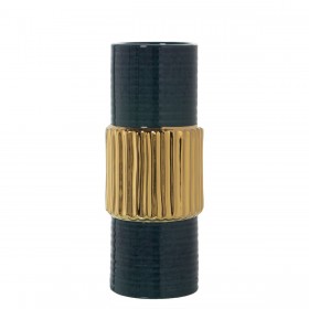 Vaso Alexandra House Living Dorato Verde scuro Ceramica 13 x 14 x 33 cm