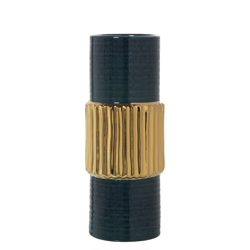 Vaso Alexandra House Living Dorato Verde scuro Ceramica 13 x 14 x 33 cm