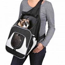 Zaino per Animali Domestici Trixie Savina Nero Grigio Poliestere 30 × 33 × 26 CM