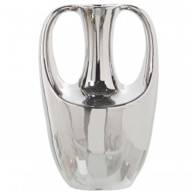 Vaso Alexandra House Living Argentato Ceramica 13 x 18 x 27 cm Con manici