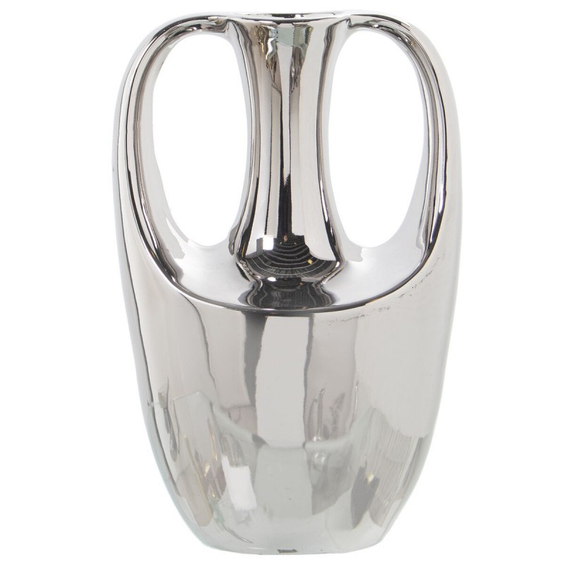 Vaso Alexandra House Living Argentato Ceramica 13 x 18 x 27 cm Con manici