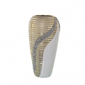 Vaso Alexandra House Living Bianco Ceramica 16 x 30 cm