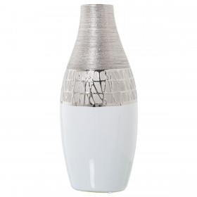 Vaso Alexandra House Living Argentato Ceramica 13 x 14 x 30 cm