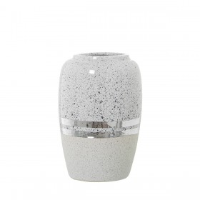 Vaso Alexandra House Living Bianco Argentato Ceramica 13 x 20 cm