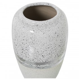 Vaso Alexandra House Living Bianco Argentato Ceramica 13 x 20 cm