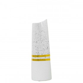 Vaso Alexandra House Living Bianco Argentato Ceramica 10 x 10 x 31 cm