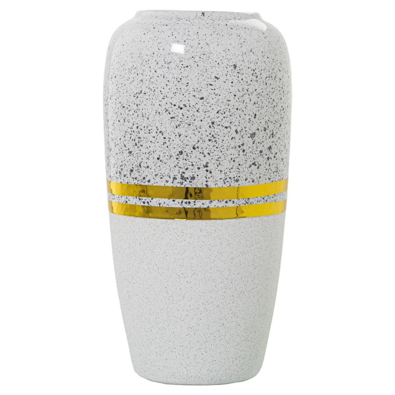Vaso Alexandra House Living Bianco Argentato Ceramica 15 x 30 cm