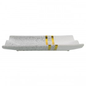 Centrotavola Alexandra House Living Bianco Argentato 45 x 16 x 6 cm 33 x 24 x 4 cm