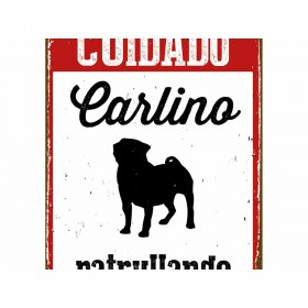Distintivo Magnet & Steel Cuidado Carlino Patrullando 14,8 x 21 cm