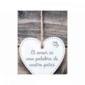Decorazione pensile Magnet & Steel El amor es una palabra de cuatro patas Cuore 13 x 13 x 0,8 cm