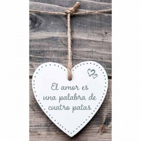 Decorazione pensile Magnet & Steel El amor es una palabra de cuatro patas Cuore 13 x 13 x 0,8 cm