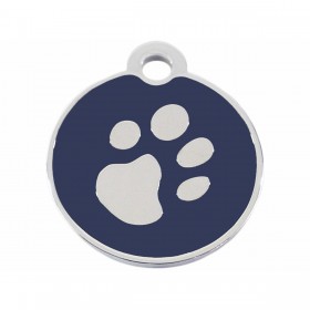 Targhetta per collana Imarc Circle Azzurro Argentato