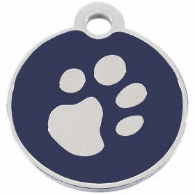 Targhetta per collana Imarc Circle Azzurro Argentato