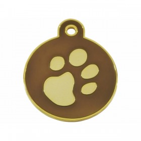 Targhetta per collana Imarc Circle Marrone Dorato