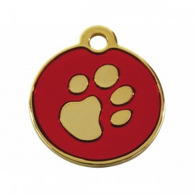 Targhetta per collana Imarc Circle Rosso Dorato