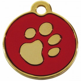 Targhetta per collana Imarc Circle Rosso Dorato