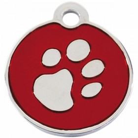 Targhetta per collana Imarc Circle Rosso Argentato