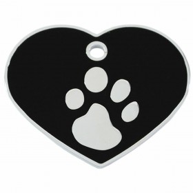 Targhetta per collana Imarc Heart Nero Argentato