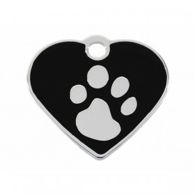 Targhetta per collana Imarc Heart Nero Argentato