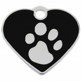 Targhetta per collana Imarc Heart Nero Argentato