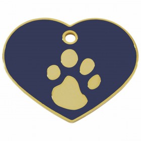 Targhetta per collana Imarc Heart Azzurro Dorato
