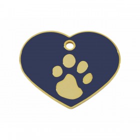 Targhetta per collana Imarc Heart Azzurro Dorato