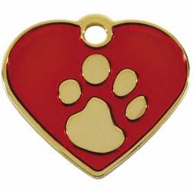 Targhetta per collana Imarc Heart Rosso Dorato
