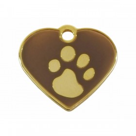Targhetta per collana Imarc Heart Marrone Dorato