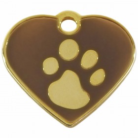 Targhetta per collana Imarc Heart Marrone Dorato