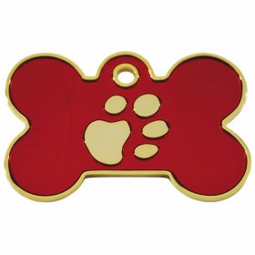 Targhetta per collana Imarc Bone Rosso Dorato