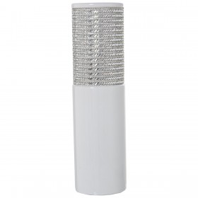 Vaso Alexandra House Living Bianco Argentato Ceramica 11 x 12 x 36 cm