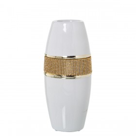 Vaso Alexandra House Living Bianco Ceramica 11 x 27 cm