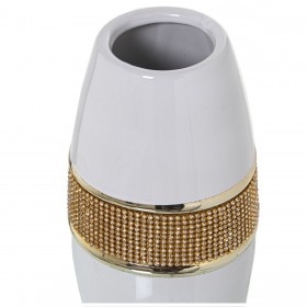Vaso Alexandra House Living Bianco Ceramica 11 x 27 cm
