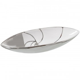 Centrotavola Alexandra House Living Bianco Argentato 40 x 13 x 8 cm