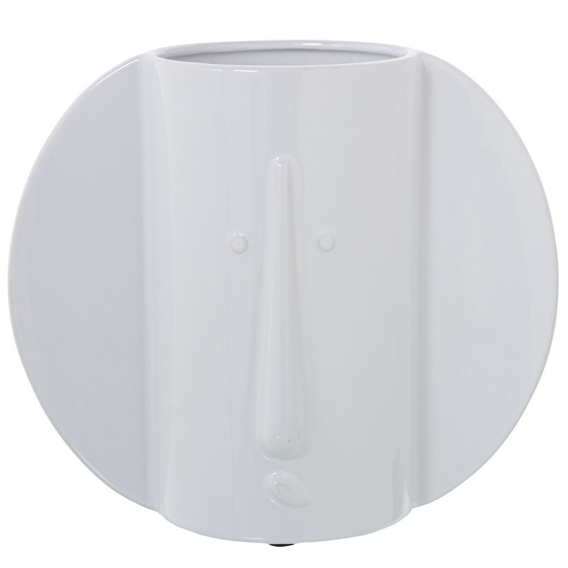 Vaso Alexandra House Living Bianco Ceramica Luminoso Faccia 13 x 24 x 20 cm