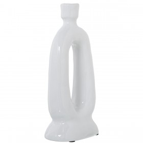 Portacandele Alexandra House Living Bianco Ceramica 16 x 31 x 10 cm