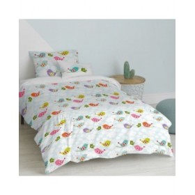 Set di copripiumino HappyFriday Mr Fox Little birds Multicolore Singolo 2 Pezzi