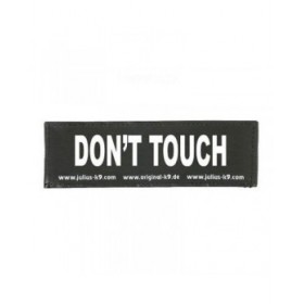 Etichette per imbracatura Julius K9 DON'T TOUCH L Bianco Nero (2 Unità)