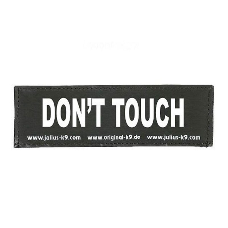 Etichette per imbracatura Julius K9 DON'T TOUCH L Bianco Nero (2 Unità)
