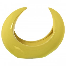 Centrotavola Alexandra House Living Giallo Ceramica Luna 14 x 29 x 28 cm