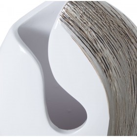 Set di 2 Vasi Alexandra House Living Bianco Argentato Ceramica