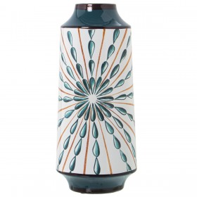 Vaso Alexandra House Living Bianco Blu scuro Ceramica 15 x 15 x 31 cm