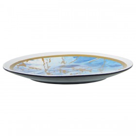 Centrotavola Alexandra House Living Azzurro Bianco Dorato Ceramica 9 x 32 x 33 cm