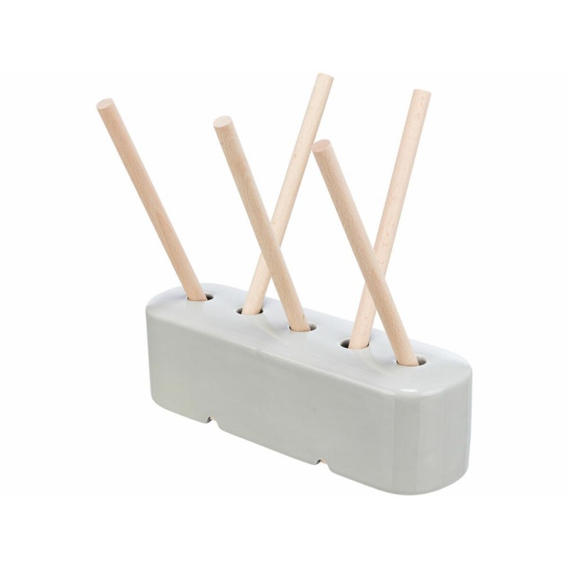 Mangiatoia Trixie Grigio Legno Ceramica 26 × 23 × 17 CM Fieno