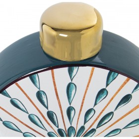 Vaso Alexandra House Living Azzurro Bianco Dorato Ceramica 23 x 8 x 28 cm