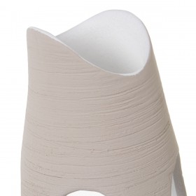 Vaso da pavimento Alexandra House Living Ecru Ceramica Righe Cerchi 24 x 24 x 63 cm