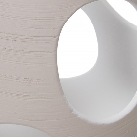 Vaso Alexandra House Living Ecru Ceramica Righe Cerchi 17 x 17 x 37 cm