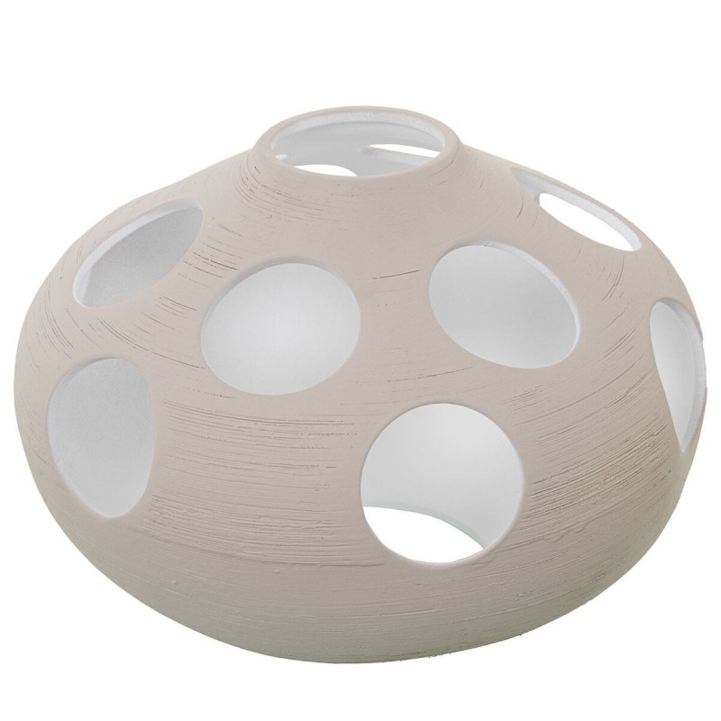 Vaso Alexandra House Living Ecru Ceramica Righe Cerchi 32 x 32 x 25 cm